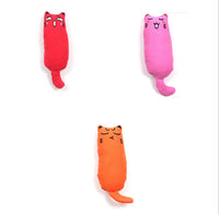 HKM-1582269 Chubby Cotton Cat Toy - Burlap and Padded Cotton in Various Colors