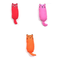HKM-1582269 Chubby Cotton Cat Toy - Burlap and Padded Cotton in Various Colors