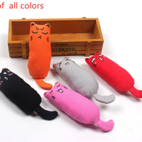 HKM-1582269 Chubby Cotton Cat Toy - Burlap and Padded Cotton in Various Colors