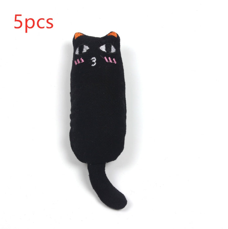HKM-1582269 Chubby Cotton Cat Toy - Burlap and Padded Cotton in Various Colors