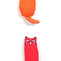 HKM-1582269 Chubby Cotton Cat Toy - Burlap and Padded Cotton in Various Colors