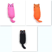 HKM-1582269 Chubby Cotton Cat Toy - Burlap and Padded Cotton in Various Colors