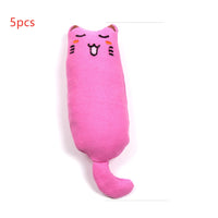 HKM-1582269 Chubby Cotton Cat Toy - Burlap and Padded Cotton in Various Colors