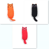 HKM-1582269 Chubby Cotton Cat Toy - Burlap and Padded Cotton in Various Colors