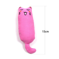 HKM-1582269 Chubby Cotton Cat Toy - Burlap and Padded Cotton in Various Colors