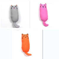 HKM-1582269 Chubby Cotton Cat Toy - Burlap and Padded Cotton in Various Colors