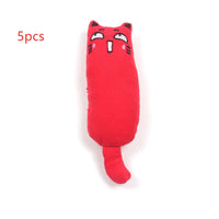 HKM-1582269 Chubby Cotton Cat Toy - Burlap and Padded Cotton in Various Colors