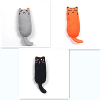 HKM-1582269 Chubby Cotton Cat Toy - Burlap and Padded Cotton in Various Colors