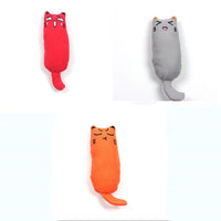 HKM-1582269 Chubby Cotton Cat Toy - Burlap and Padded Cotton in Various Colors