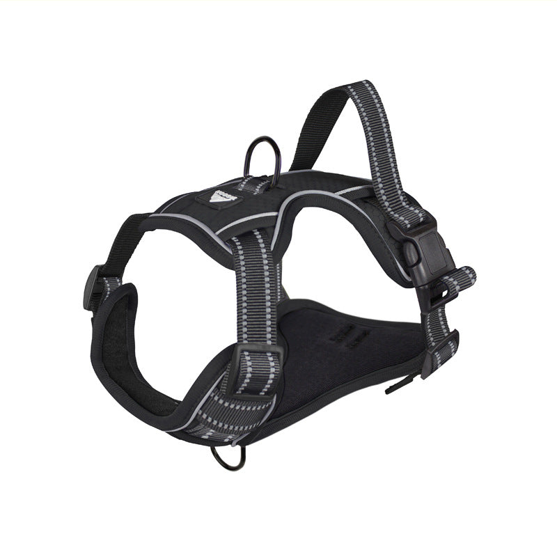 HKM-1582909 Reflective Dog Harness with Adjustable Chest Strap and Strong Leash Rope
