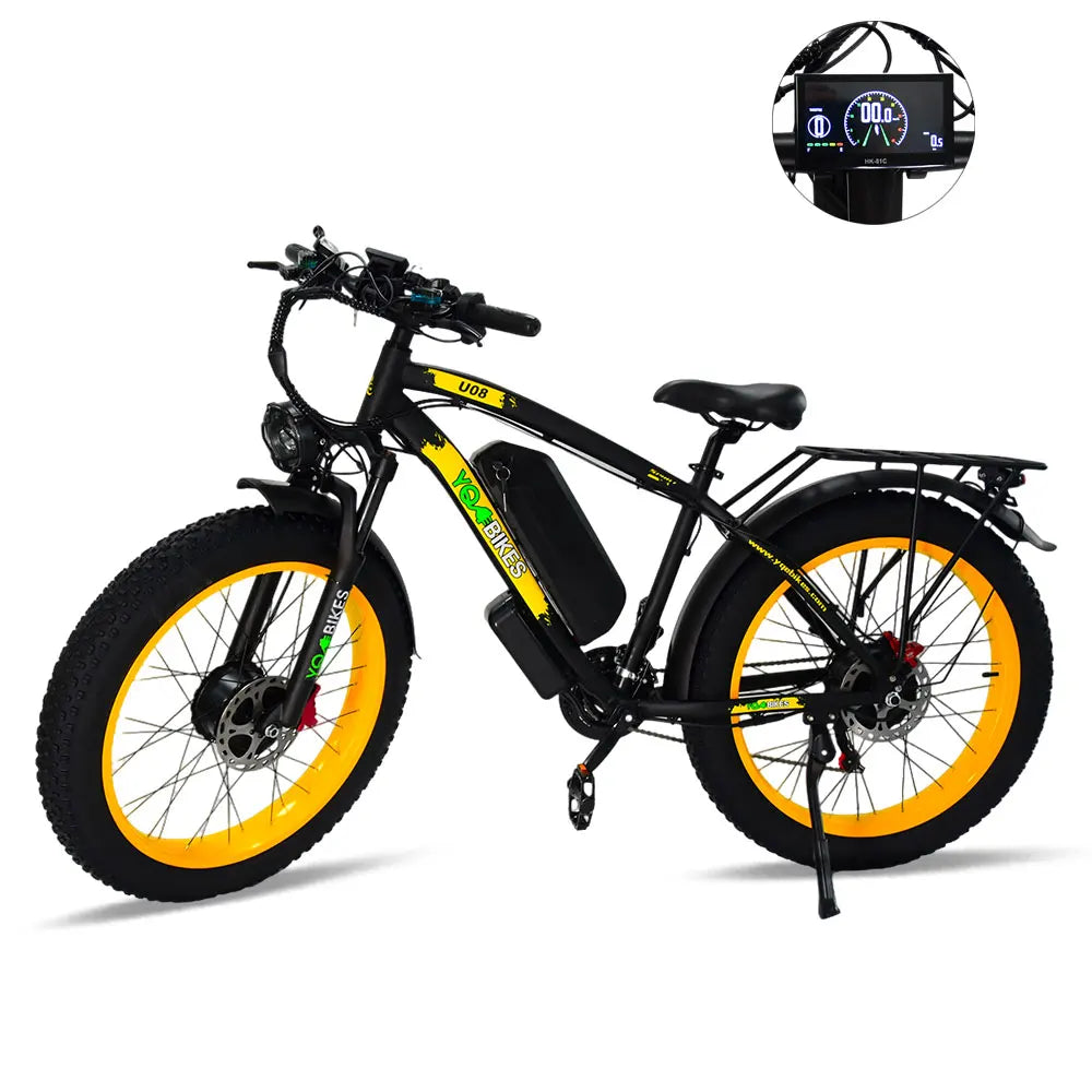 HKM-158355 2000W Electric Mountain Bike 26 Inch Fat Tire Dual Motor with LCD Display and 21 Speed, 48V 20Ah Battery