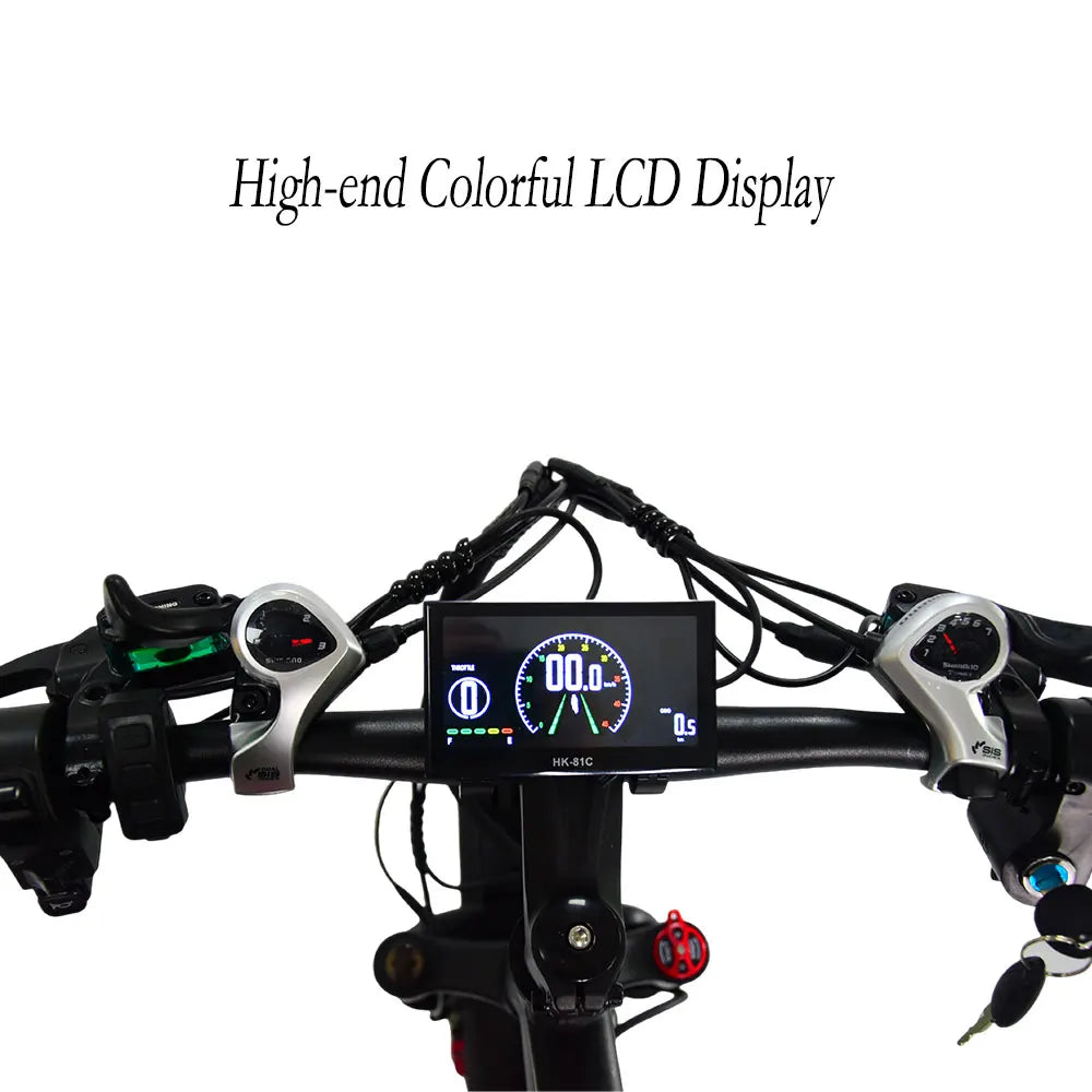 HKM-158355 2000W Electric Mountain Bike 26 Inch Fat Tire Dual Motor with LCD Display and 21 Speed, 48V 20Ah Battery