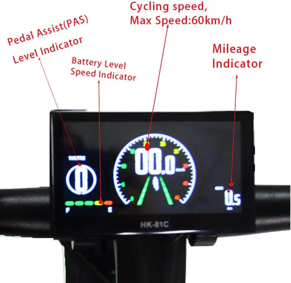 HKM-158355 2000W Electric Mountain Bike 26 Inch Fat Tire Dual Motor with LCD Display and 21 Speed, 48V 20Ah Battery
