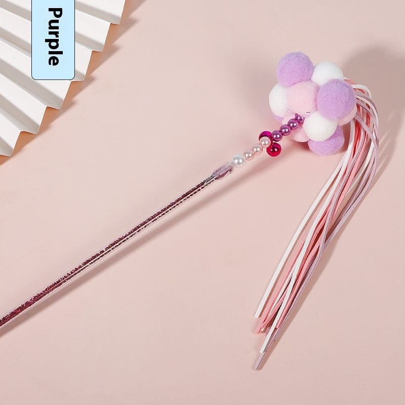 HKM-1584445 Acrylic Colorful Cat Teasing Rod Toy in Multiple Colors