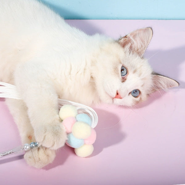 HKM-1584445 Acrylic Colorful Cat Teasing Rod Toy in Multiple Colors