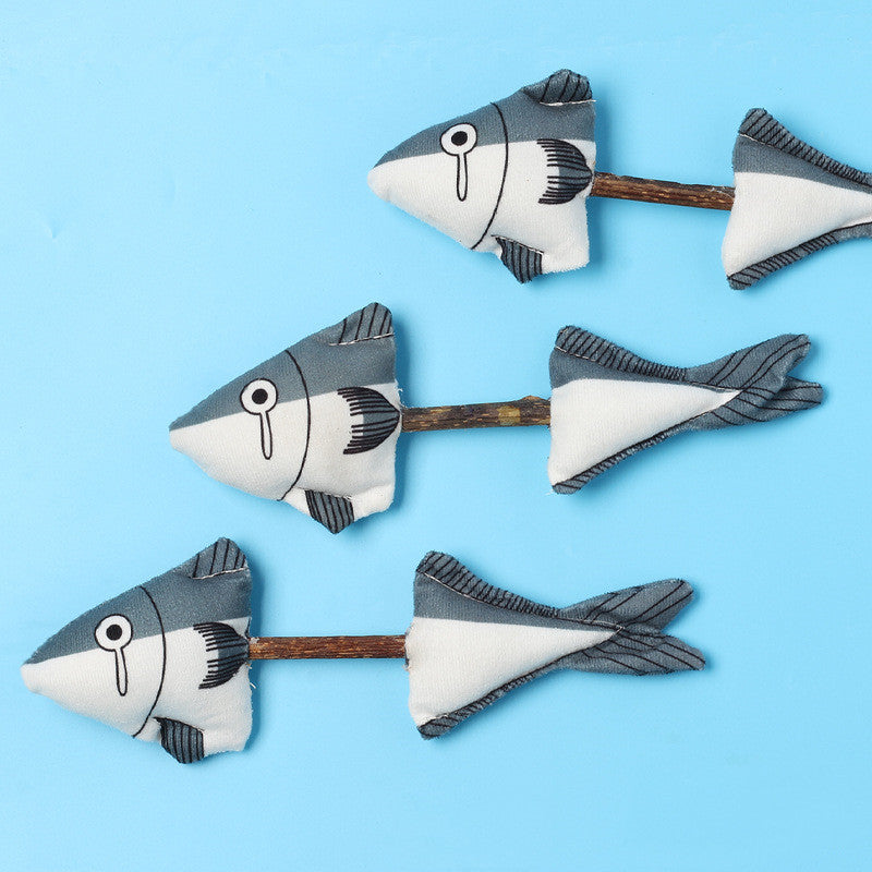 HKM-158483 Plush Catnip Fish Toy for Dental Care and Scratch Resistance