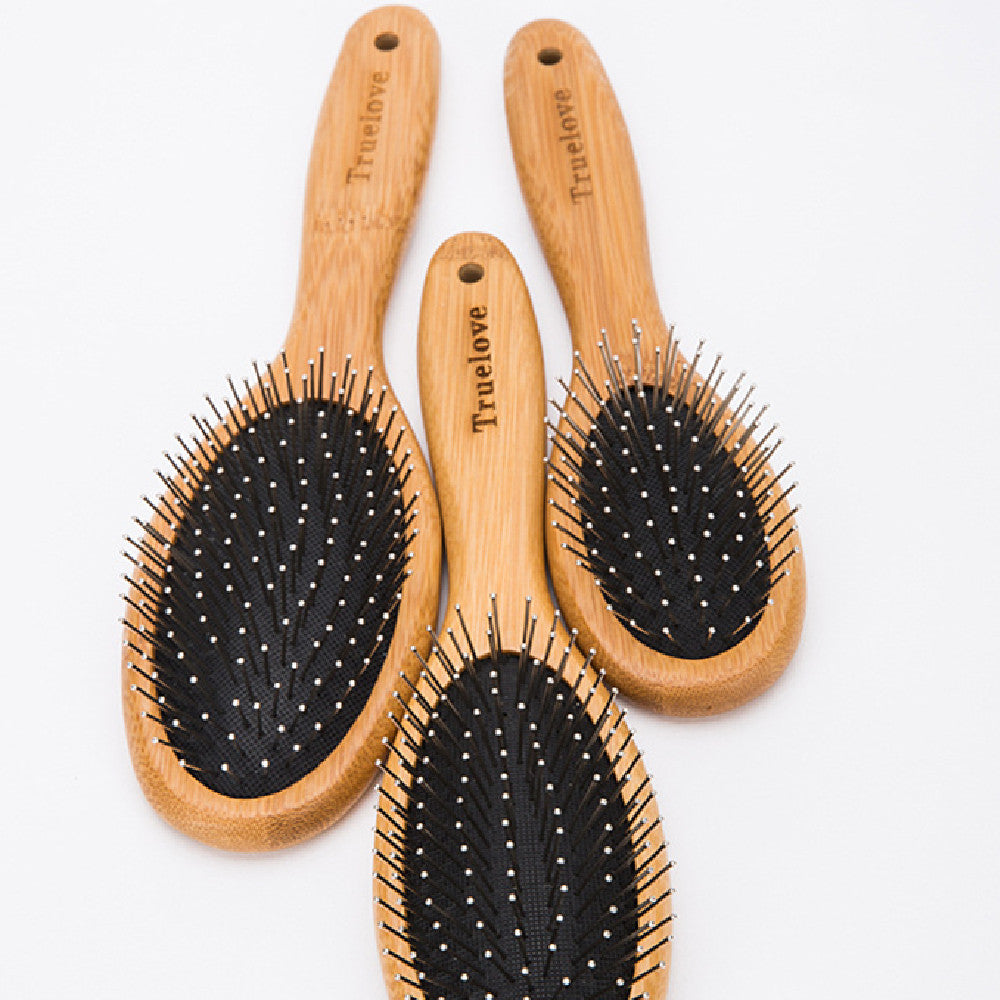 HKM-1585213 Bamboo Handle Pet Comb with Stainless Steel Needles for Dogs and Cats