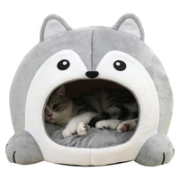 HKM-1585853 Cozy Fox-Shaped Indoor Cat Bed with Removable Cushion in Various Sizes
