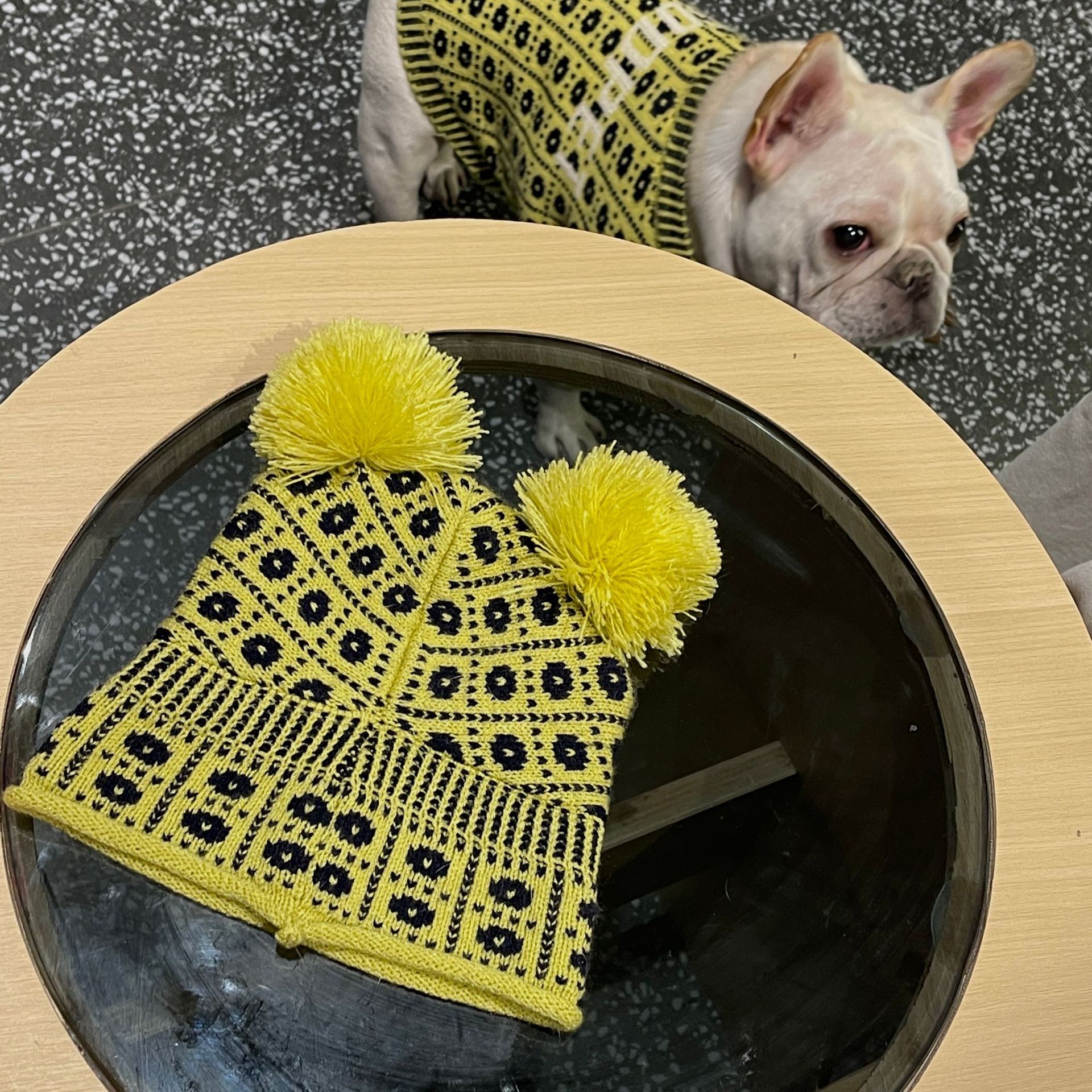 HKM-1587389 Cozy Winter Sweater and Hat Set for Dogs and Cats