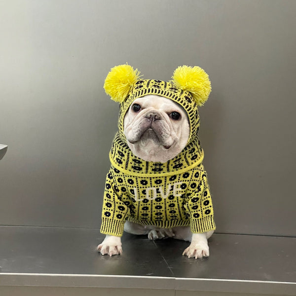 HKM-1587389 Cozy Winter Sweater and Hat Set for Dogs and Cats