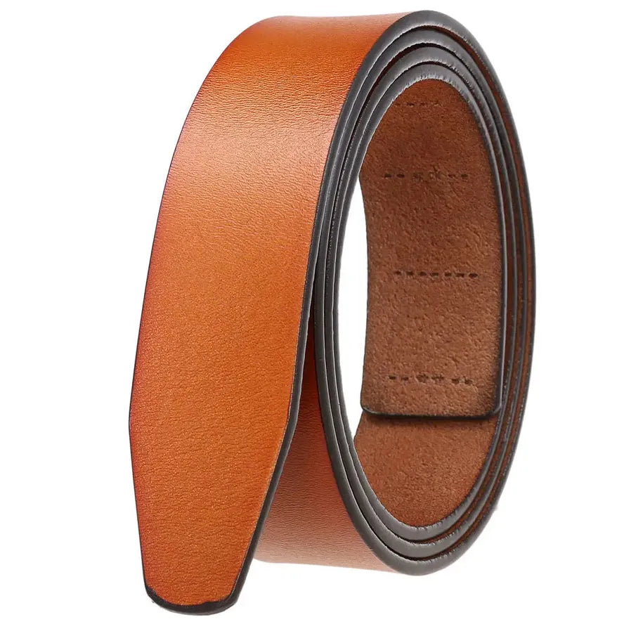 HKM-158739 Vintage Men's Leather Belt Strap, 3.5 cm Wide, No Ratchet Design, Style LY35-3308
