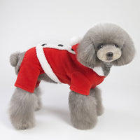 HKM-1587773 Stylish Fleece Christmas Dog Outfit with Button Skirt and Pants in Various Sizes
