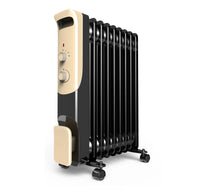 HKM-158803 Oil Filled Radiator Heater with Adjustable Thermostat and Safety Features for Home and Commercial Use