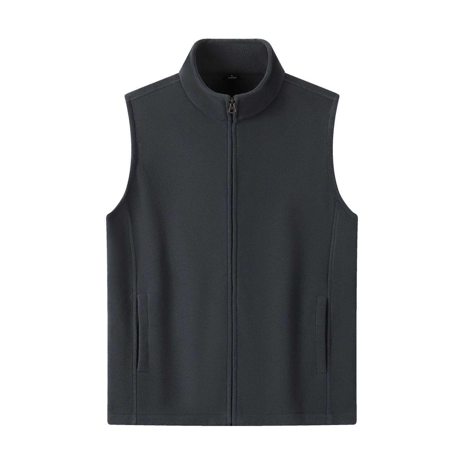 HKM-1589053 Double-Sided Fleece Cardigan with Zipper and Stand Collar for Men