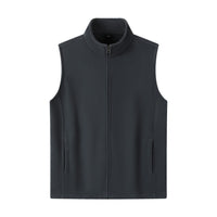 HKM-1589053 Double-Sided Fleece Cardigan with Zipper and Stand Collar for Men