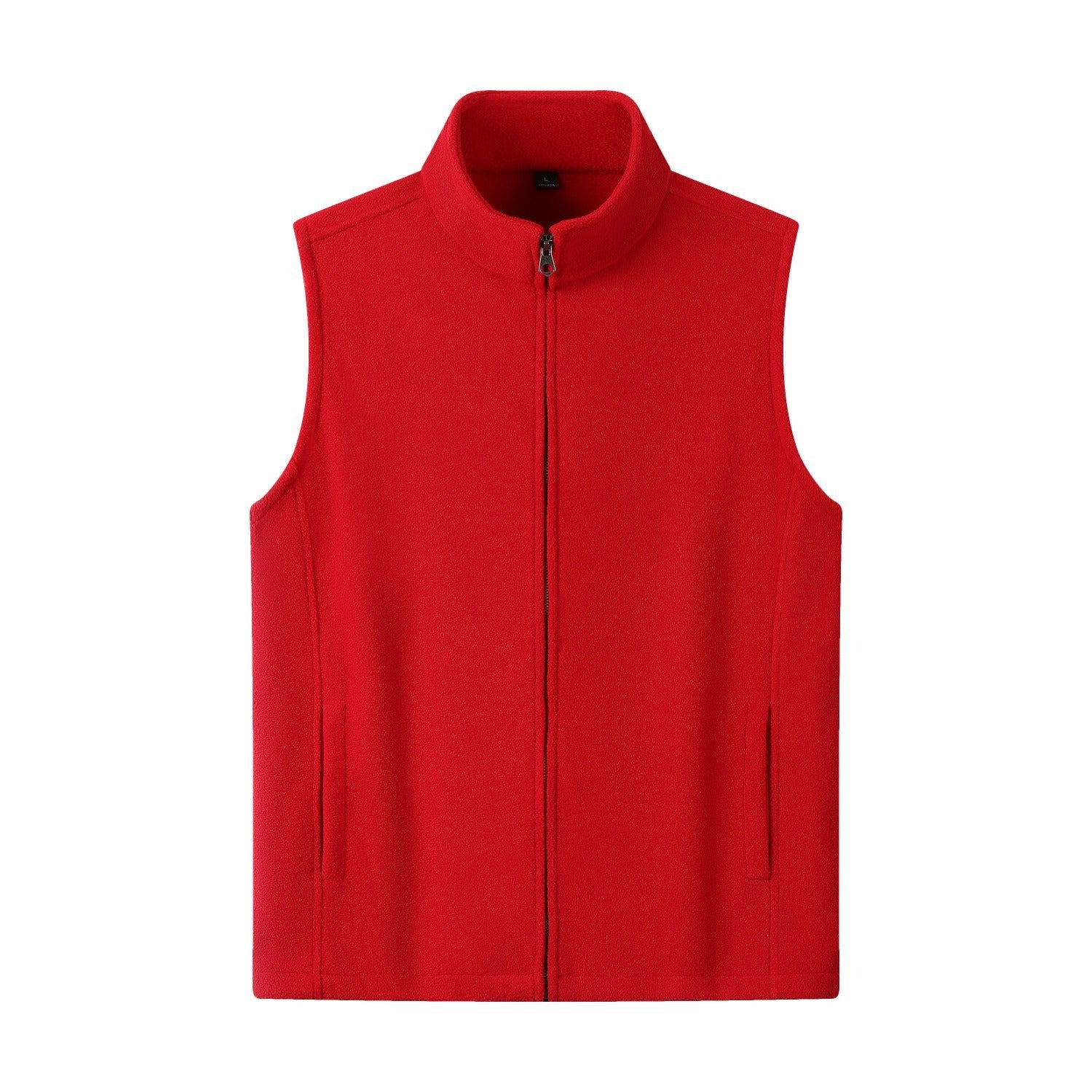 HKM-1589053 Double-Sided Fleece Cardigan with Zipper and Stand Collar for Men