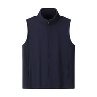 HKM-1589053 Double-Sided Fleece Cardigan with Zipper and Stand Collar for Men