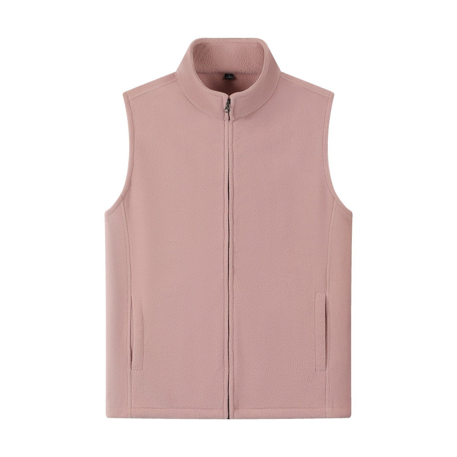 HKM-1589053 Double-Sided Fleece Cardigan with Zipper and Stand Collar for Men