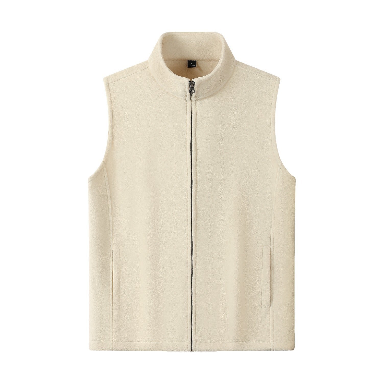 HKM-1589053 Double-Sided Fleece Cardigan with Zipper and Stand Collar for Men