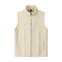 HKM-1589053 Double-Sided Fleece Cardigan with Zipper and Stand Collar for Men