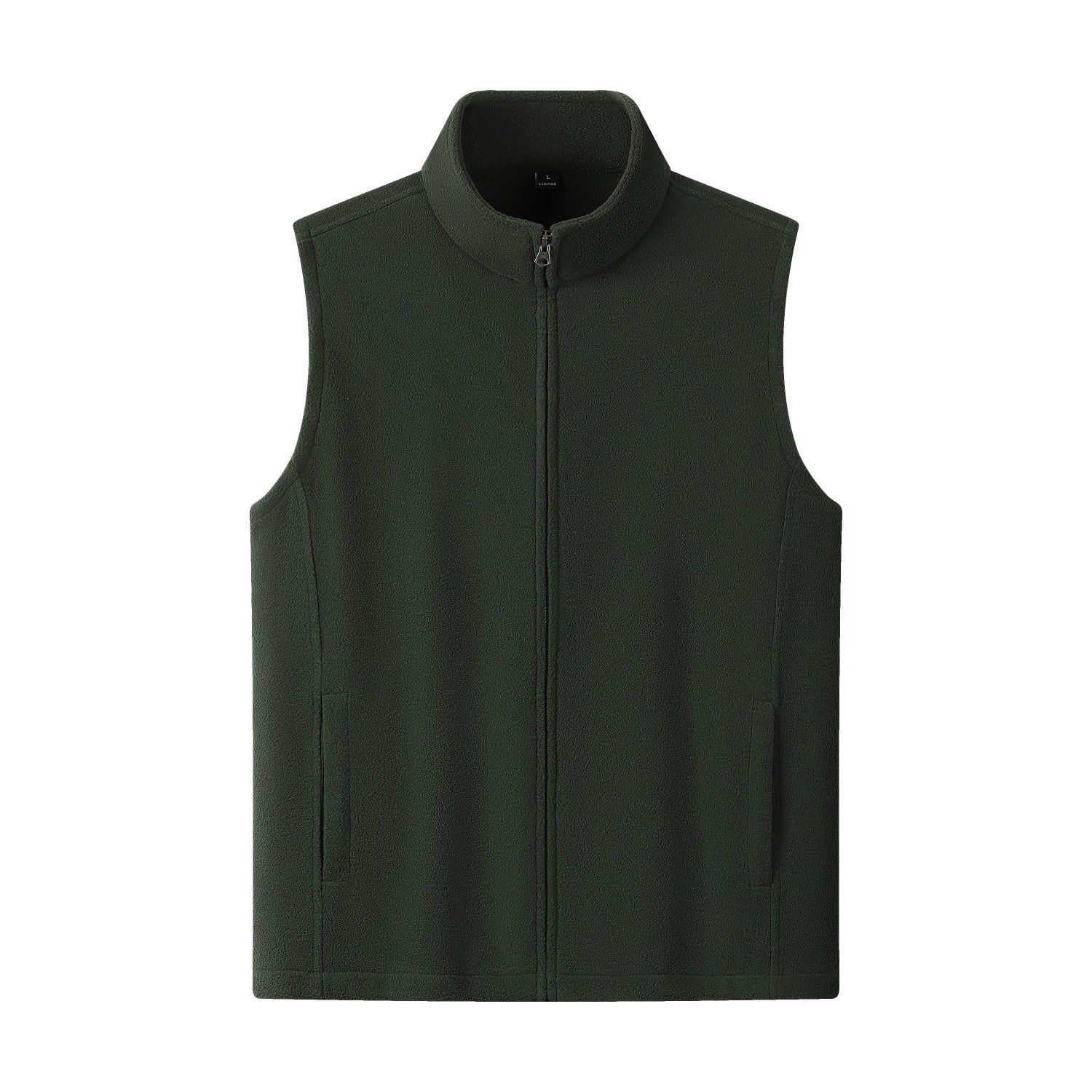 HKM-1589053 Double-Sided Fleece Cardigan with Zipper and Stand Collar for Men