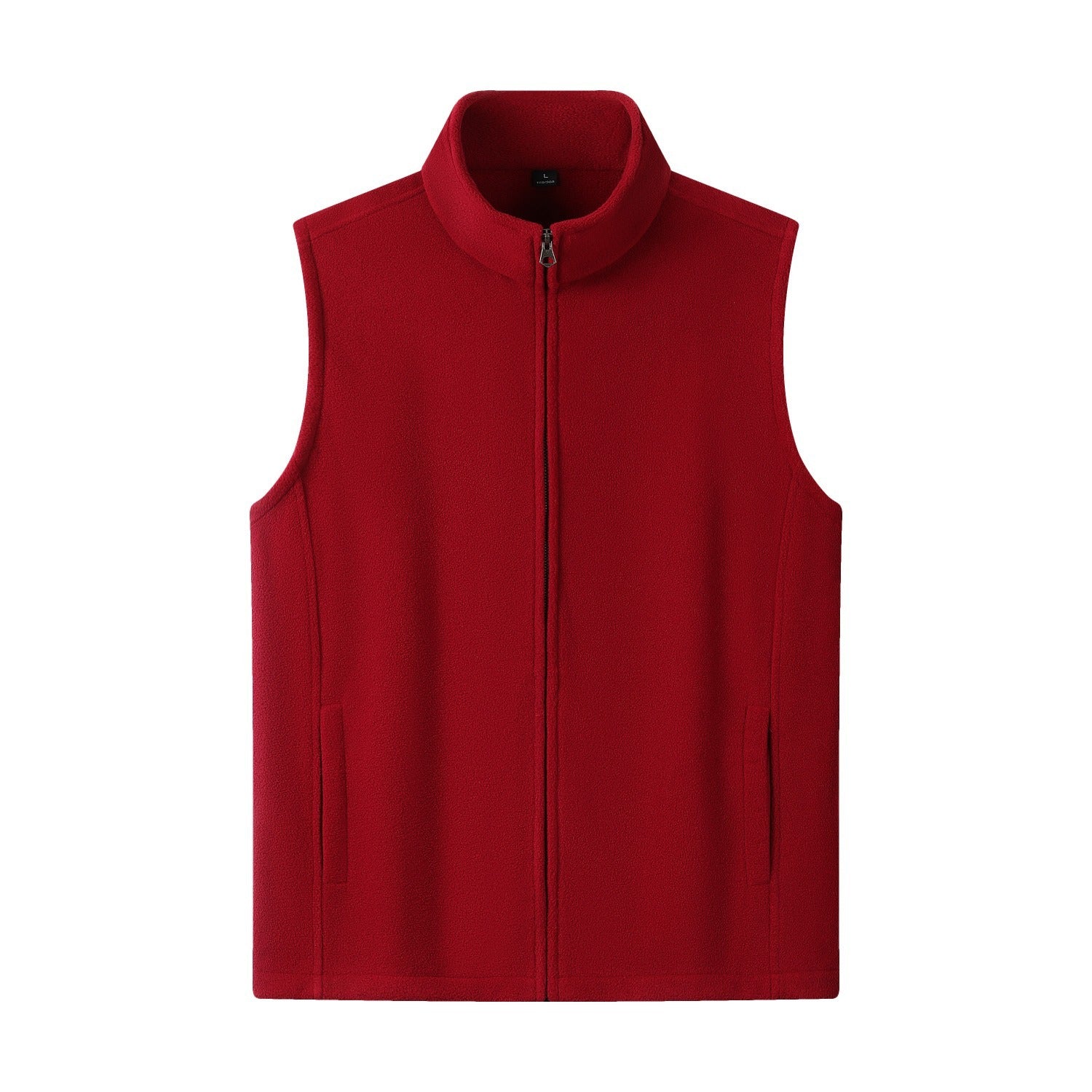 HKM-1589053 Double-Sided Fleece Cardigan with Zipper and Stand Collar for Men