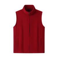 HKM-1589053 Double-Sided Fleece Cardigan with Zipper and Stand Collar for Men