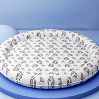 HKM-1589437 Round Cold Gel Ice Mat for Pets - Soft, Washable, Cute Cartoon Design