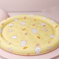 HKM-1589437 Round Cold Gel Ice Mat for Pets - Soft, Washable, Cute Cartoon Design