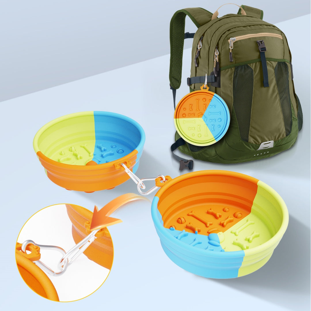 HKM-1589565 Collapsible Pet Feeding Bowl - Portable and Lightweight Design for Dogs and Cats