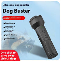 HKM-1590205 Ultrasonic Dog Bark Control Device with Rechargeable Battery, Outdoor Use, Black