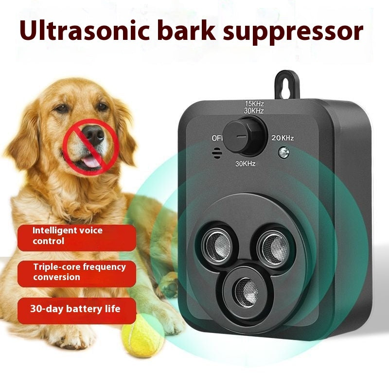 HKM-1590205 Ultrasonic Dog Bark Control Device with Rechargeable Battery, Outdoor Use, Black