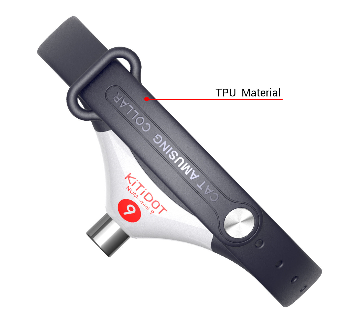 HKM-1590845 Mobile Laser Cat Toy - Interactive Funny Cat Stick, TPU Material, Black and White, Includes USB Charging Cable and User Manual