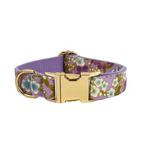 HKM-1591357 Floral Dog Collar and Leash Set with Bow, Vest, and Poop Bag - Five-Piece Collection