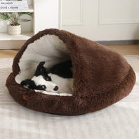 HKM-1593405 Semi-Enclosed Shell-Shaped Pet Bed for Dogs - Wind Protection and Warmth, Various Sizes and Colors Available