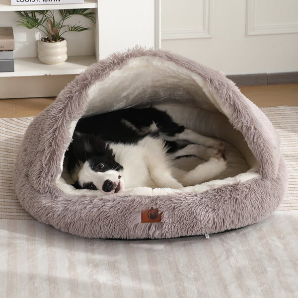 HKM-1593405 Semi-Enclosed Shell-Shaped Pet Bed for Dogs - Wind Protection and Warmth, Various Sizes and Colors Available
