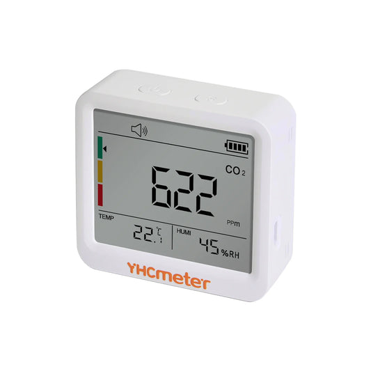 HKM-159379 Indoor CO2 Meter with Temperature and Humidity Sensor, 3-in-1 Air Quality Monitor