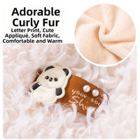 HKM-1593917 Cozy Lamb Wool Pet Vest with Panda Badge for Small Cats and Dogs