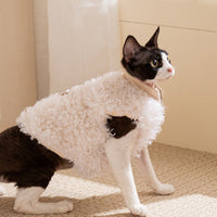 HKM-1593917 Cozy Lamb Wool Pet Vest with Panda Badge for Small Cats and Dogs