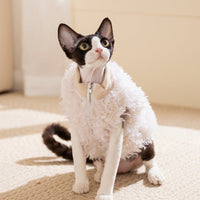 HKM-1593917 Cozy Lamb Wool Pet Vest with Panda Badge for Small Cats and Dogs